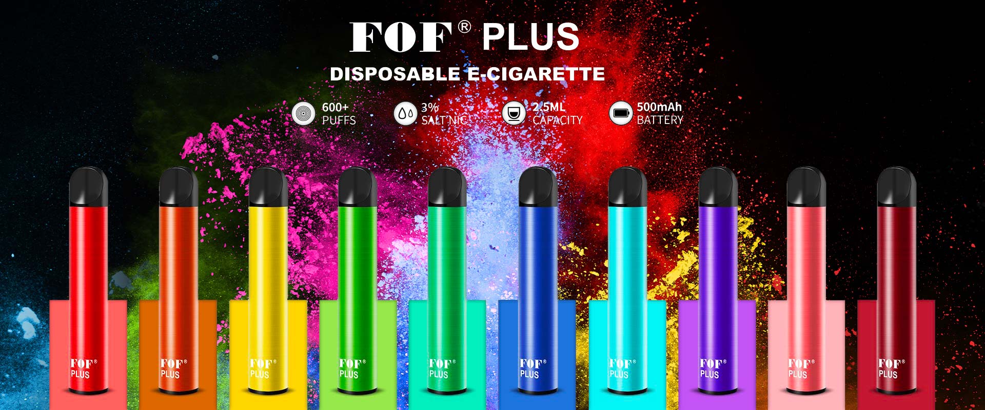FOF PLUS บุหรี่ไฟฟ้าแบบใช้แล้วทิ้ง disposable ราคาถูก ราคาส่ง | Podhubthai